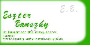 eszter banszky business card